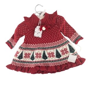 Tahari baby Knit Christmas Dress